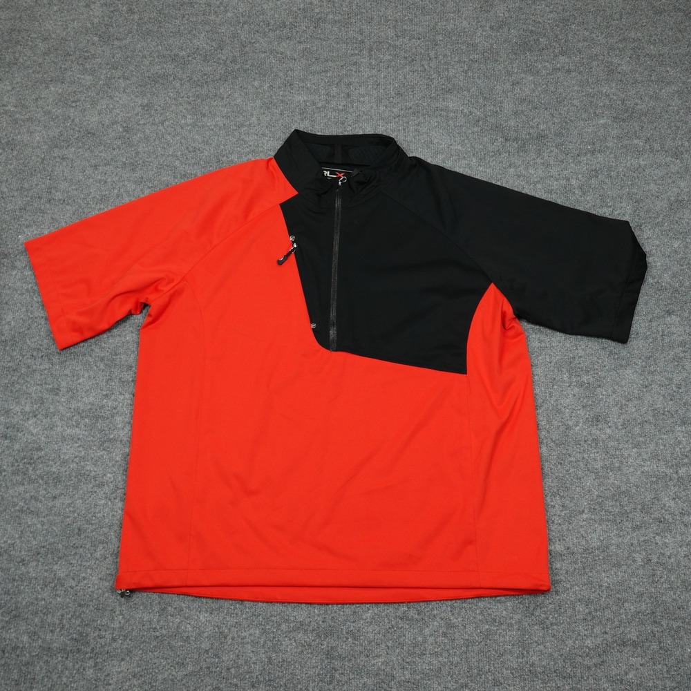 RLX Ralph Lauren Jacket Men XL Red Black Colorblock Quarter Zip Golf Windbreaker